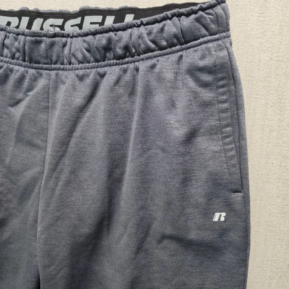 Russell Athletic Joggers Men Large Gray Heathered Tapered Sweatpants